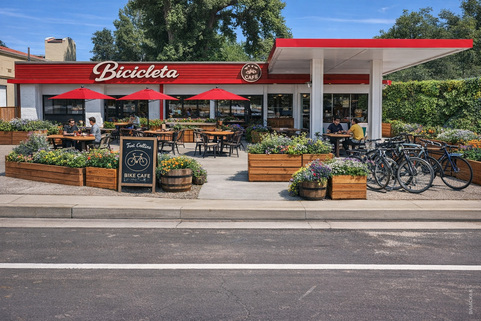Bicicleta Bike Cafe — concept rendering